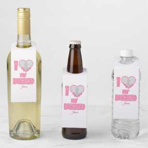 Benutzerdefiniert I Liebe Mein Freund - Foto und N Flaschenanhänger