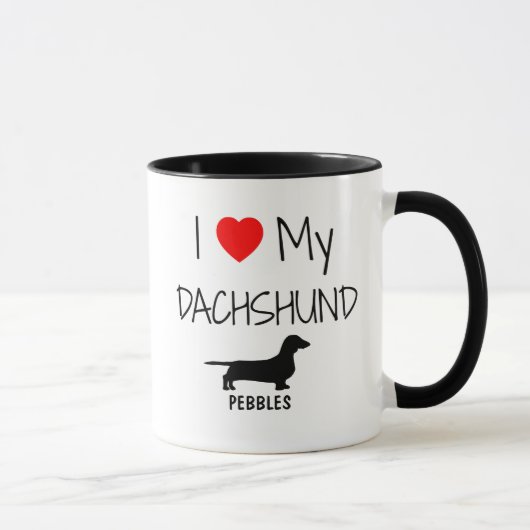 Benutzerdefiniert I Liebe Meine Dackel Tasse (Rechts)