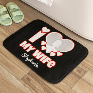 Benutzerdefiniert I Liebe Meine Ehefrau - Name und Badematte