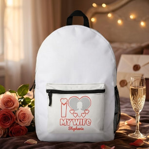 Benutzerdefiniert I Liebe Meine Ehefrau - Name und Bedruckter Rucksack