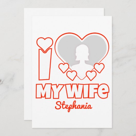 Benutzerdefiniert I Liebe Meine Ehefrau - Name und Einladung (Vorne/Hinten)