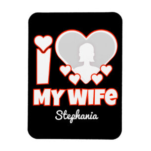 Benutzerdefiniert I Liebe Meine Ehefrau - Name und Magnet