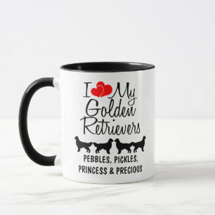 Benutzerdefiniert I Liebe meine vier goldenen Retr Tasse