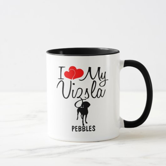 Benutzerdefiniert I Liebe Meine Vizsla-Tasse Tasse (Rechts)