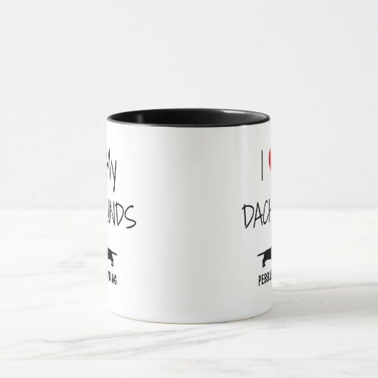 Benutzerdefiniert I Liebe Meine zwei Dackeln Tasse (Zentrum)