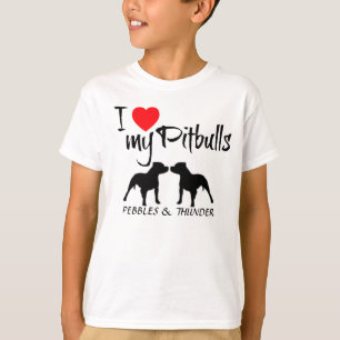 Benutzerdefiniert I Liebe meiner Pitbullen T-Shirt
