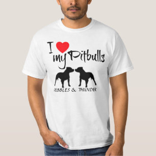 Benutzerdefiniert I Liebe meiner Pitbullen T-Shirt