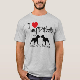 Benutzerdefiniert I Liebe meiner Pitbullen T-Shirt