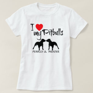 Benutzerdefiniert I Liebe meiner Pitbullen T-Shirt