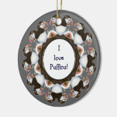 Benutzerdefiniert "I Liebe Puffins", Niedlicher Wa Keramikornament (Links)