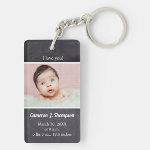 Benutzerdefiniert I Liebe Sie Baby Foto Geburtsank Schlüsselanhänger