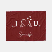 Benutzerdefiniert I Liebe Sie Herzschlag Fleecedecke (Vorderseite (Horizontal))