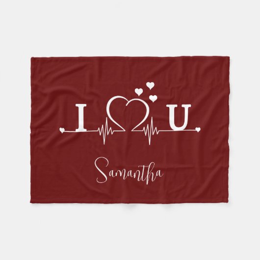 Benutzerdefiniert I Liebe Sie Herzschlag Fleecedecke (Vorderseite (Horizontal))