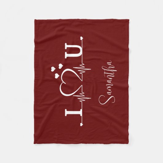 Benutzerdefiniert I Liebe Sie Herzschlag Fleecedecke (Vorderseite)