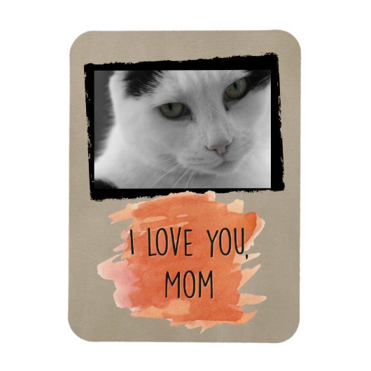 Benutzerdefiniert I Liebe Sie Mama Cat Foto Magnet (Vertikal)