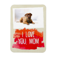 Benutzerdefiniert I Liebe Sie Mama Dog Foto Magnet