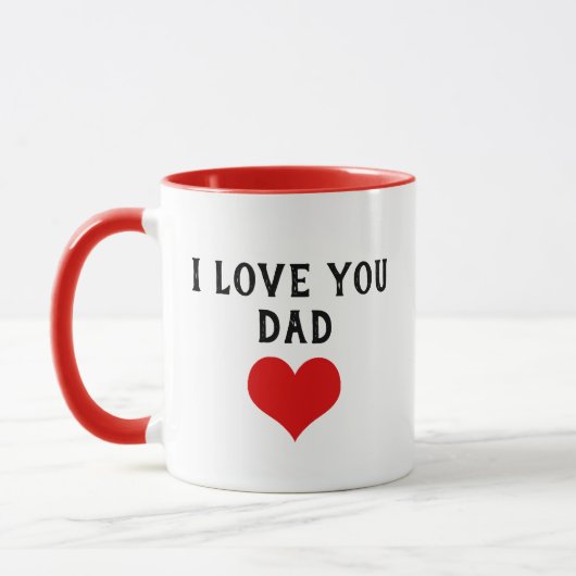 Benutzerdefiniert I Liebe Sie Vater Text Niedlich  Tasse (Links)