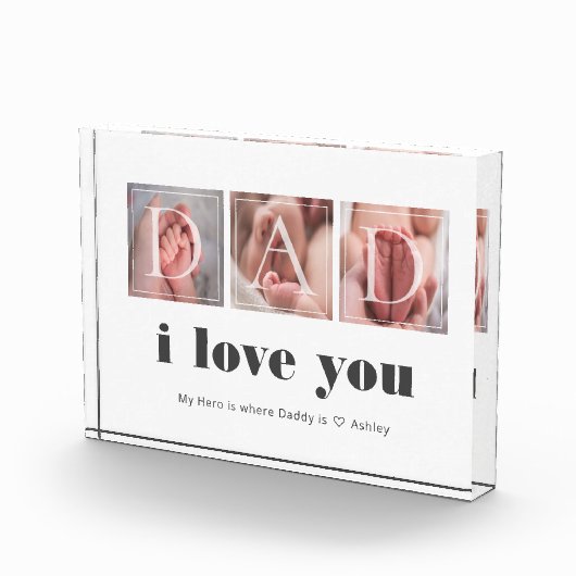 Benutzerdefiniert I Liebe Vater Foto-Block Fotoblock (Rechts)