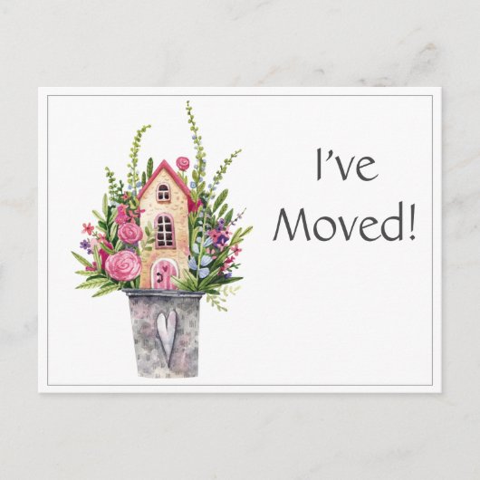 Benutzerdefiniert, ich habe mich bewegt, Aquarellb Postkarte (Vorderseite)