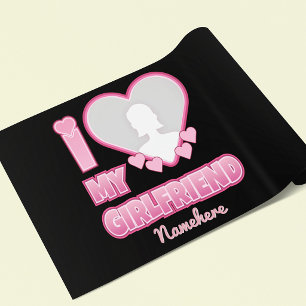 Benutzerdefiniert Ich liebe meine Freundin – Foto Geschenkpapier Set