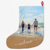 Benutzerdefiniert Ihr Foto Weihnachts-Strumpf mit Großer Weihnachtsstrumpf (Rückseite)