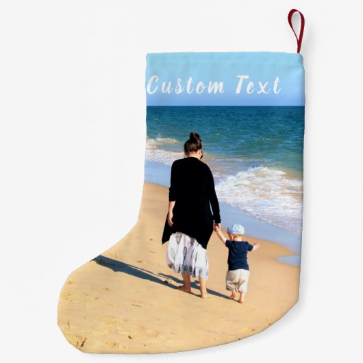 Benutzerdefiniert Ihren Foto Weihnachts-Strumpf Te Kleiner Weihnachtsstrumpf (Rückseite)