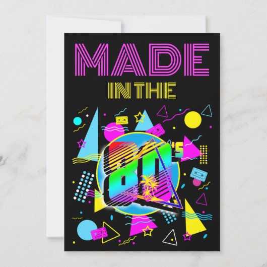 Benutzerdefiniert in der Retro-Klasse der 80er Jah Einladung (Vorderseite)