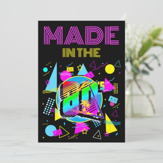 Benutzerdefiniert in der Retro-Klasse der 80er Jah Einladung (Stehend Vorderseite)