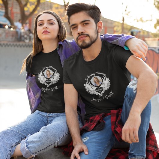 Benutzerdefiniert in Memory Angel Wings Foto T - S T-Shirt