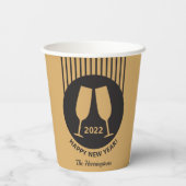 Benutzerdefiniert Jahr & Text Champagner-Papierbec Pappbecher (Rückseite)