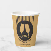 Benutzerdefiniert Jahr & Text Champagner-Papierbec Pappbecher (Vorderseite)