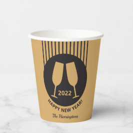 Benutzerdefiniert Jahr & Text Champagner-Papierbec Pappbecher