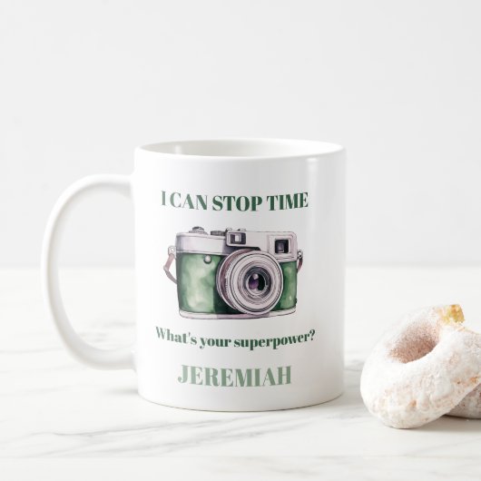Benutzerdefiniert kann ich Zeitfotografen stoppen Kaffeetasse (Mit Donut)