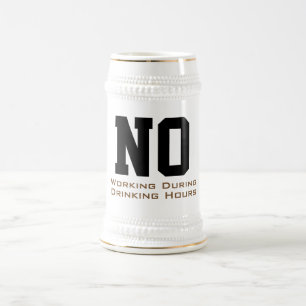Benutzerdefiniert Keine Arbeit während der Essensz Bierglas