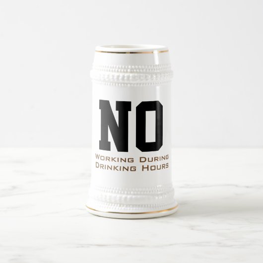 Benutzerdefiniert Keine Arbeit während der Essensz Bierglas (Mittel)