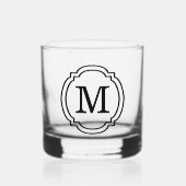Benutzerdefiniert Klassisches Vintag-Chic-Monogram Whiskyglas (Vorderseite)