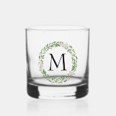 Benutzerdefiniert Klassisches Vintag-Chic-Monogram Whiskyglas (Vorderseite)
