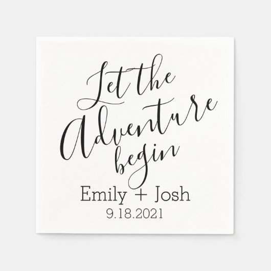 Benutzerdefiniert Lass des Abenteuers beginnen per Serviette (Vorderseite)