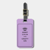 Benutzerdefiniert, Lavendel Keep Calm Craft On Gepäckanhänger (Vorderseite vertikal)
