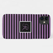 Benutzerdefiniert Lila und schwarz Streifen Case-Mate iPhone Hülle (Rückseite (Horizontal))