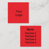 Benutzerdefiniert, Logo hinzufügen, lebendig rot Quadratische Visitenkarte (Vorne/Hinten)