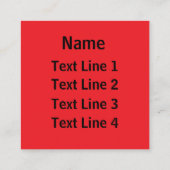 Benutzerdefiniert, Logo hinzufügen, lebendig rot Quadratische Visitenkarte (Rückseite)