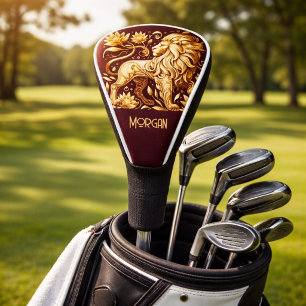 Benutzerdefiniert Majestätischer Goldener Löwe Golf Headcover