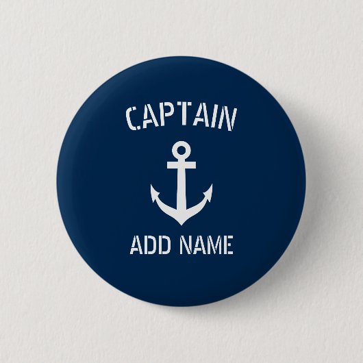 Benutzerdefiniert marineblaue nautische Anker Boot Button (Vorderseite)