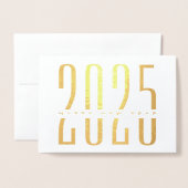 Benutzerdefiniert Minimalistisch und elegant 2025 Folienkarte (Vorderseite mit Umschlag)