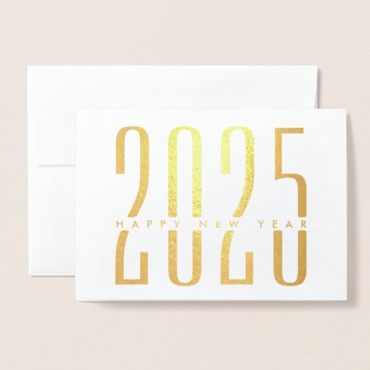 Benutzerdefiniert Minimalistisch und elegant 2025 Folienkarte (Vorderseite mit Umschlag)
