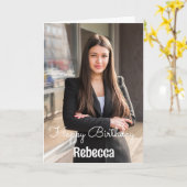 Benutzerdefiniert mit Foto Name Geburtskarte Karte (Gelbe Blume)