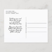 Benutzerdefiniert mit Liebe für Erntedank-Urlaubsk Postkarte (Rückseite)