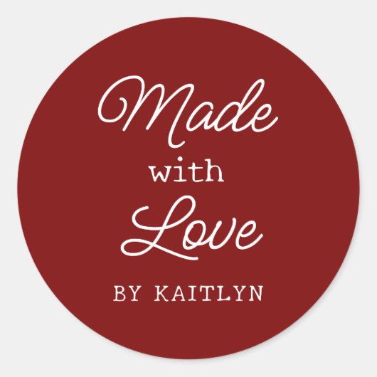 Benutzerdefiniert mit Liebe Runder Aufkleber (Vorderseite)