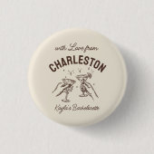Benutzerdefiniert mit Liebe vom Zielort Bacheloret Button (Vorderseite)
